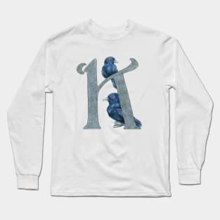 Avian Alphabet K - Blue-billed black tyrant Long Sleeve T-Shirt